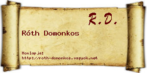 Róth Domonkos névjegykártya